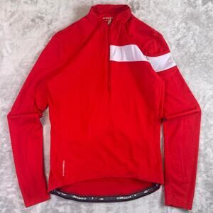 Icebreaker GT Merino Wool Quarter Zip Mens Medium Red Cycling Running Jersey